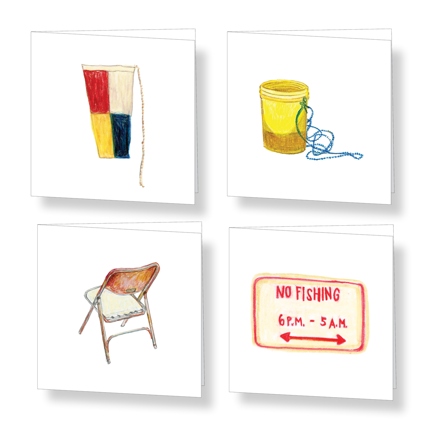 No Fishing Mini Card Set